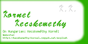 kornel kecskemethy business card