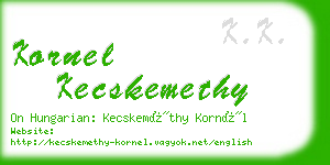 kornel kecskemethy business card